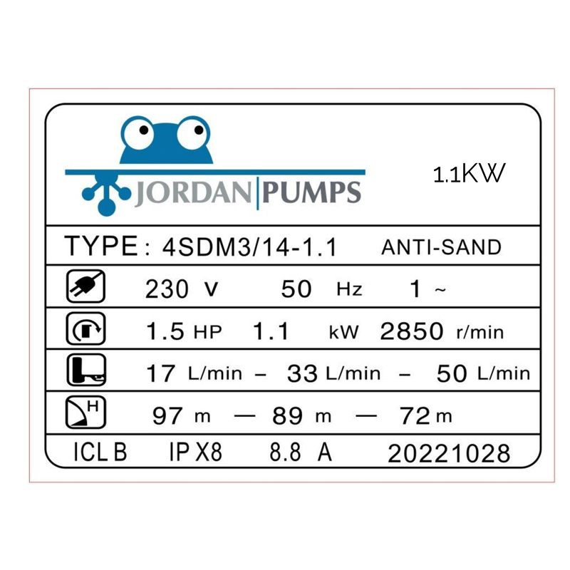 1.1kW Submersible Borehole Pump, Motor & Controlbox 4 Inch (220V) - Image 2