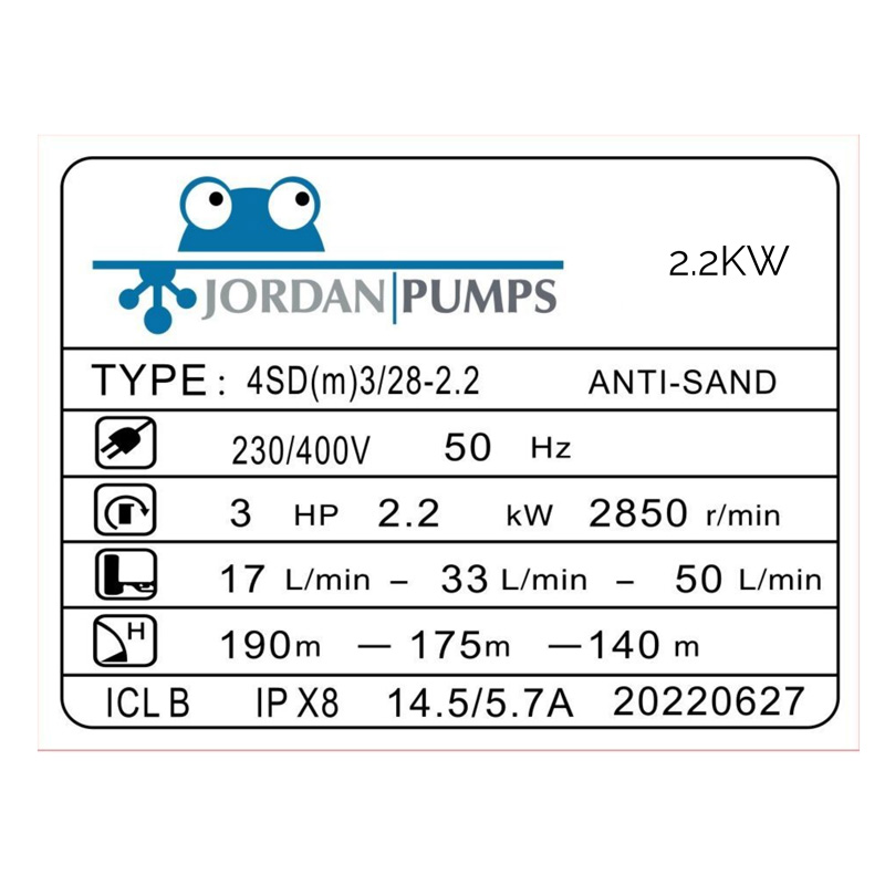 2.2kW Borehole Submersible Pump and Motor 4 Inch (400V) - Image 2